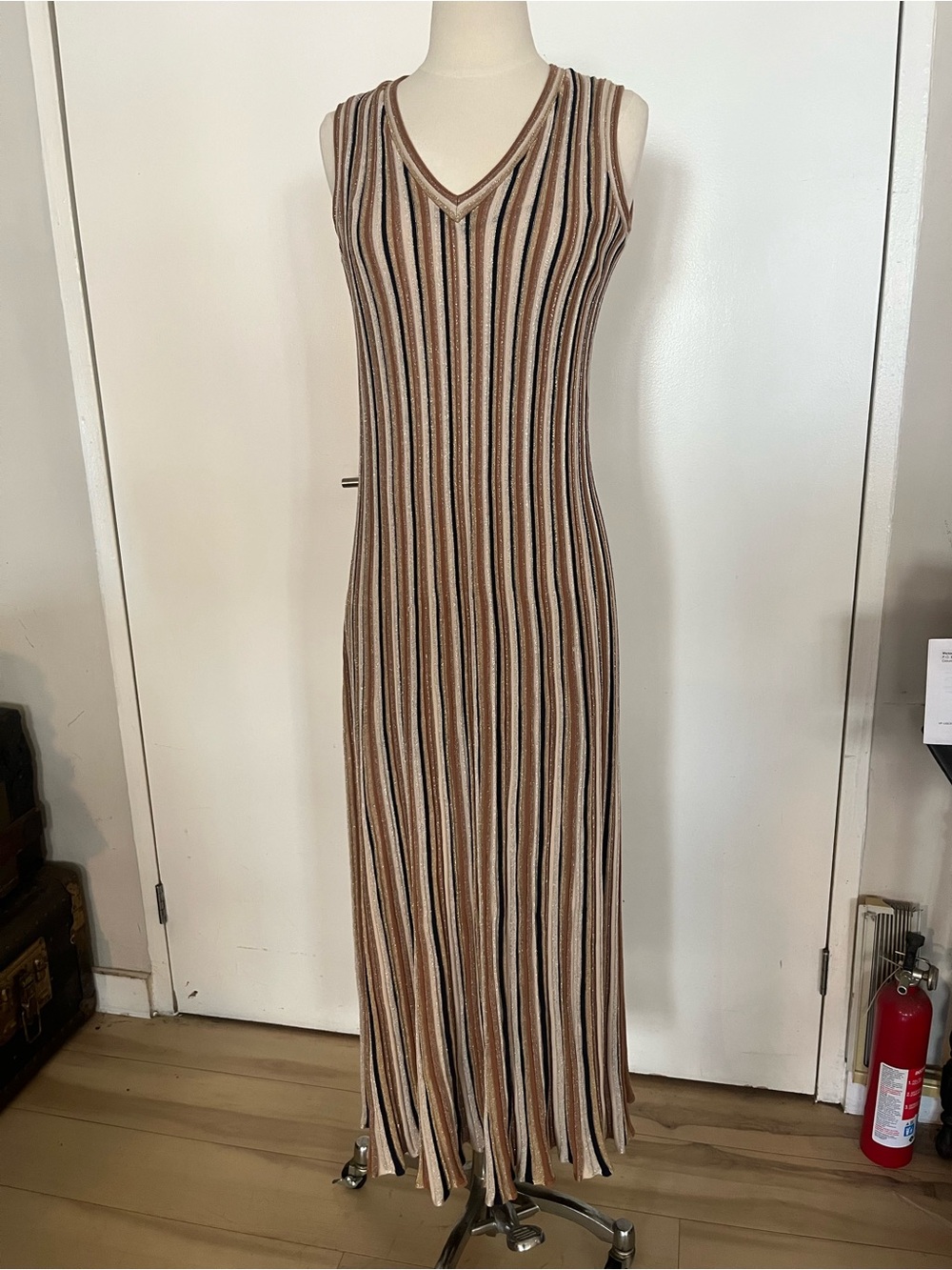 Antonelli Lurex Striped Knit Dress